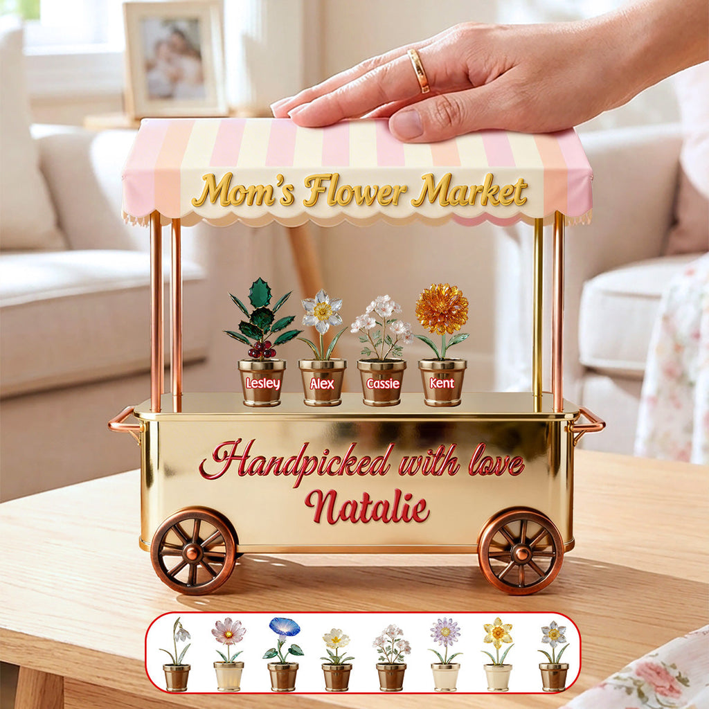 Birthmonth Flowers Mom And Kids Acrylic Plaque - Personalized Gifts For Mother's Day Plaque 03KIMG110326