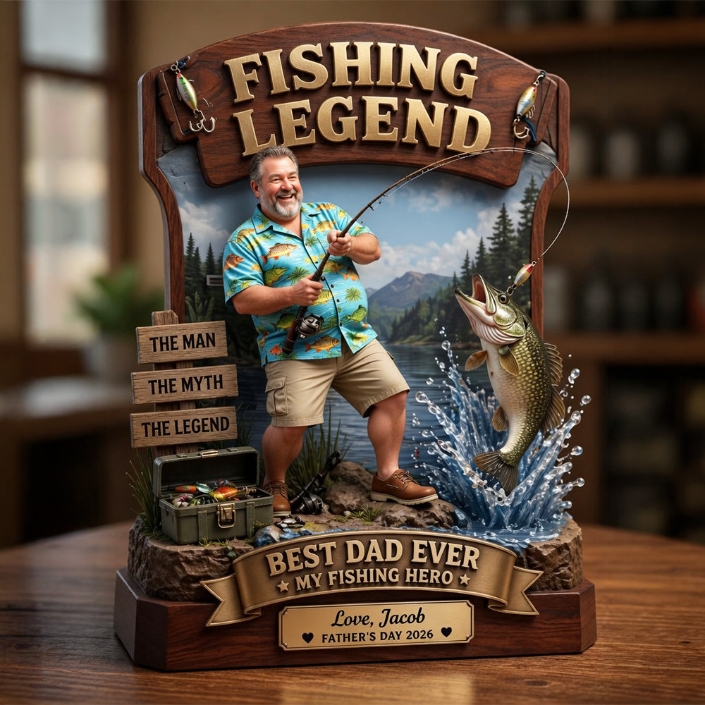 Fishing Legend Acrylic Plaque - Custom Photo Gifts For Fishing Dads 04tydt300426
