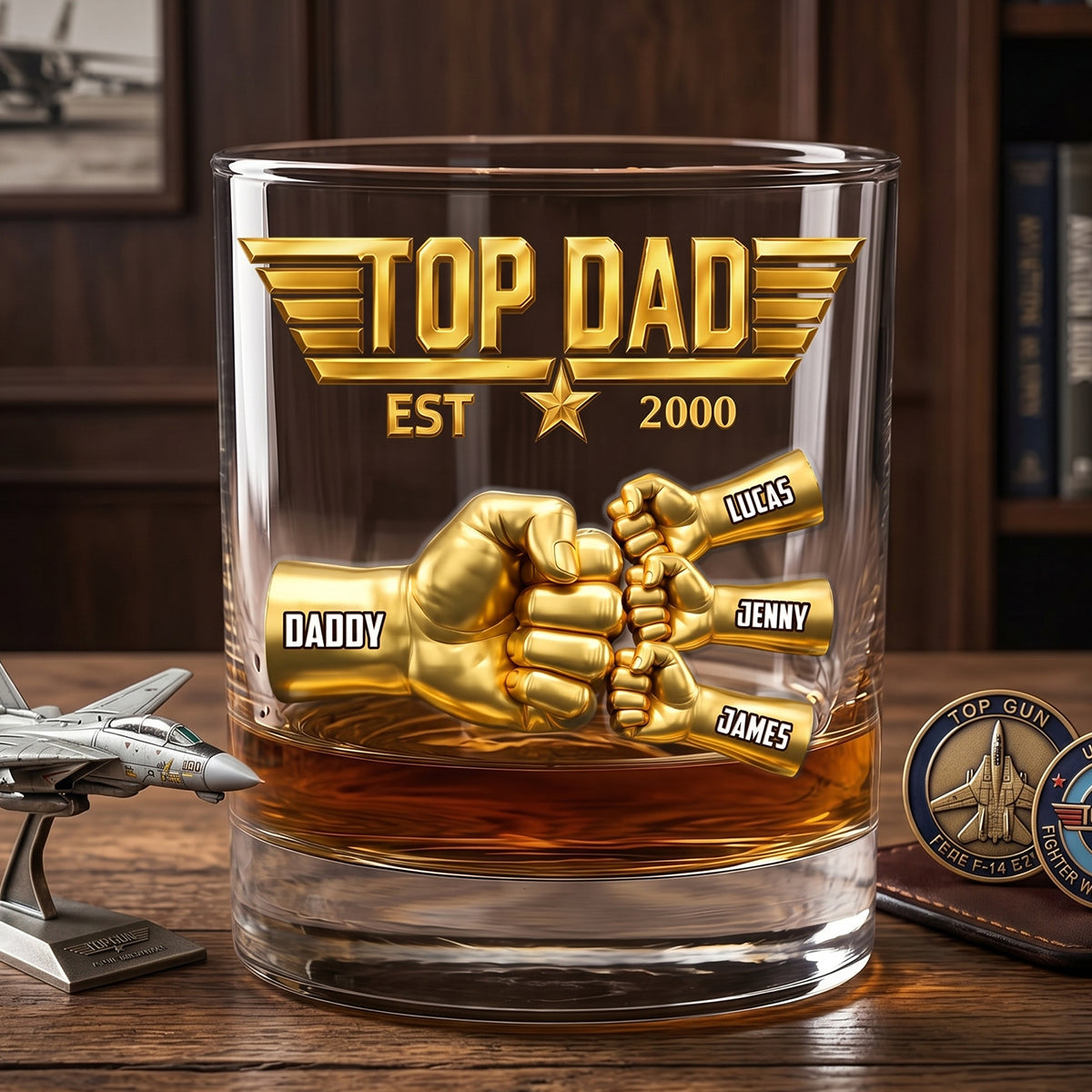Fist Bump Pilot Glass Mug - Personalized Gifts For Dad 04OHTN210526