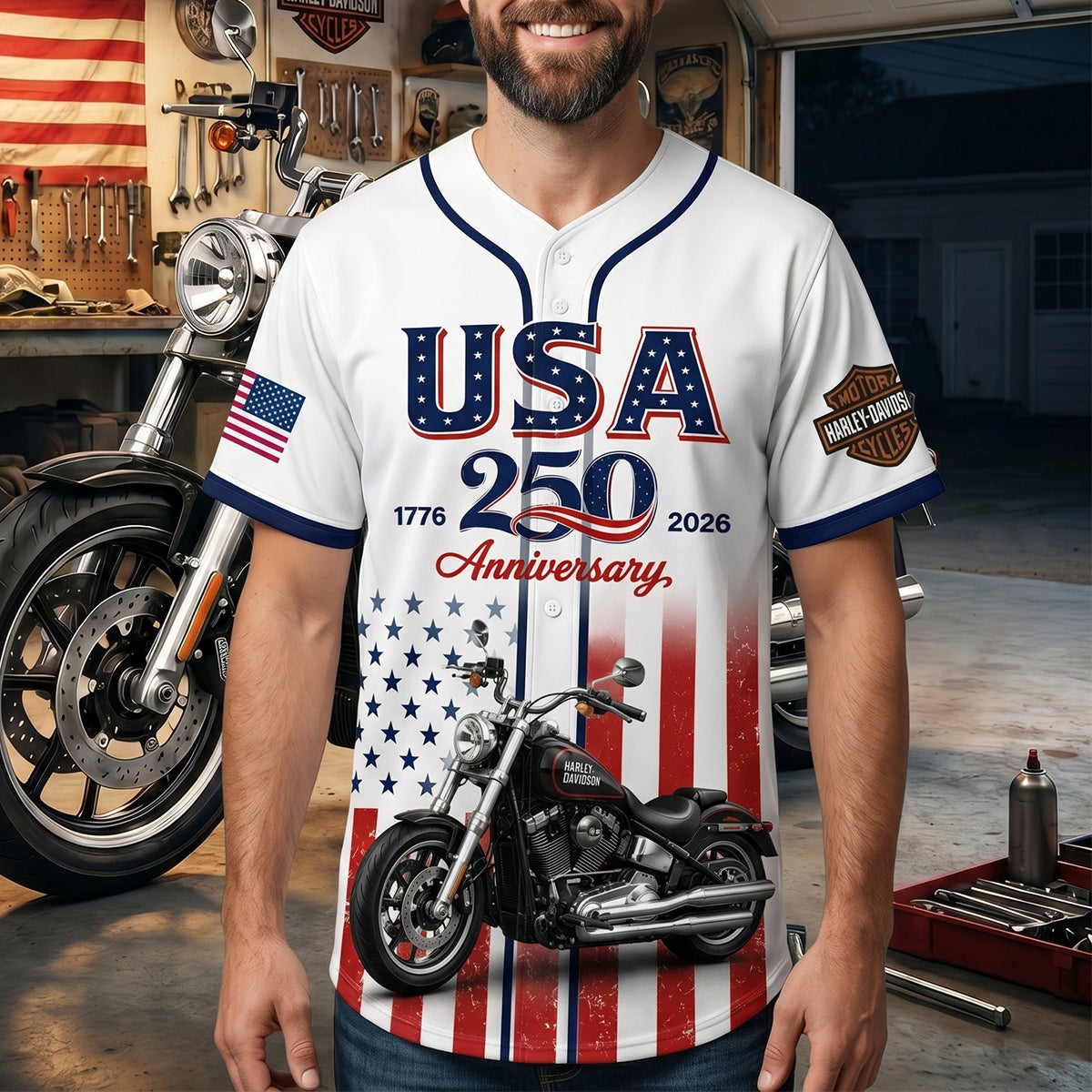 Badass Motorcycle Jersey Shirt - Custom Photo Gifts For Biker 02natn170626