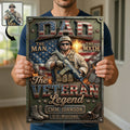 Patriotic Veteran Dad Metal Sign - Personalized Custom Photo Gifts For Dads 03HUQN200526