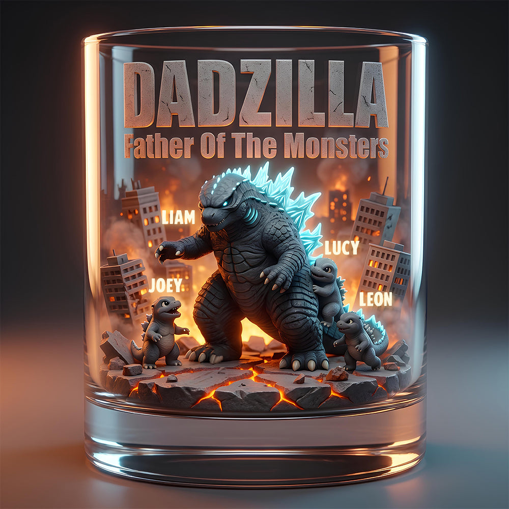 Our Roarsome Dad Round Glass - Personalized Gifts For Dad 02NADT290426