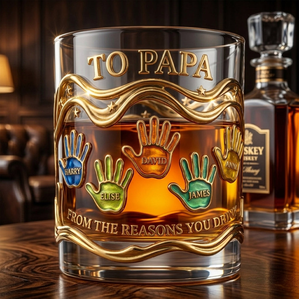 Papa’s Pride Glass Mug Personalized Father's Day Gifts 04PALU060426