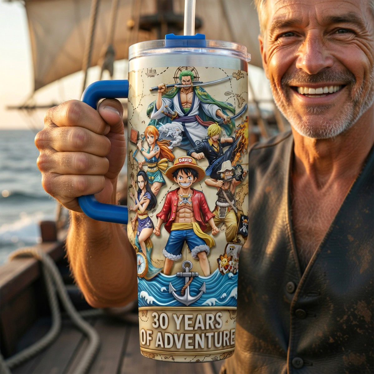 30 Years Of Adventure Tumbler With Handle - Personalized Gifts For Anime Lover 01toqn160626