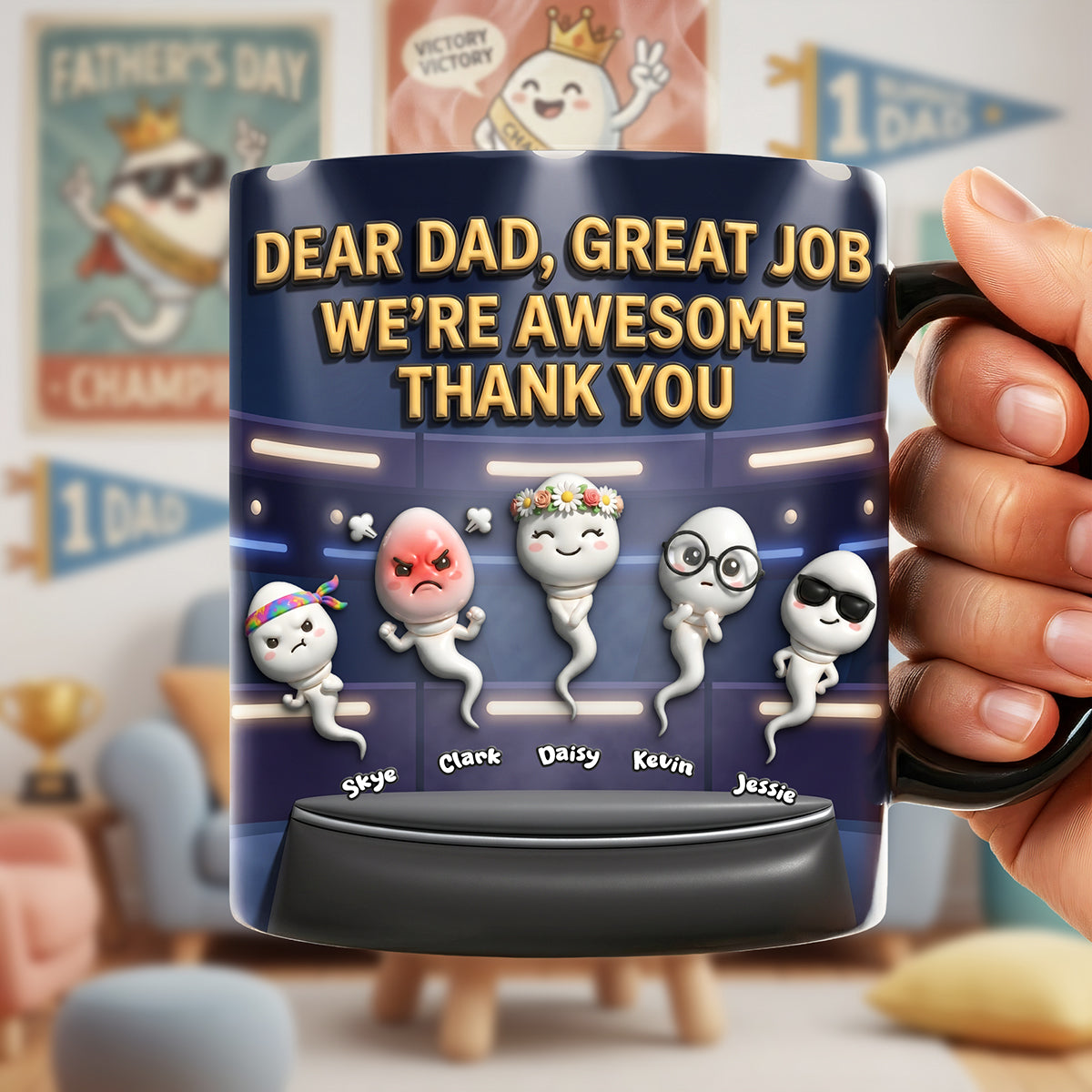 Thank You Dad Funny Sperm Magic Mug - Personalized Gifts For Dads 01nata070526