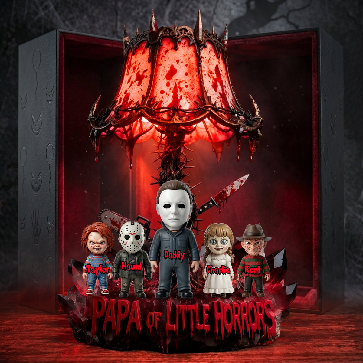 Papa Of Little Horrors Acrylic Light Box Personalized Gifts For Dad 02TYLU110526