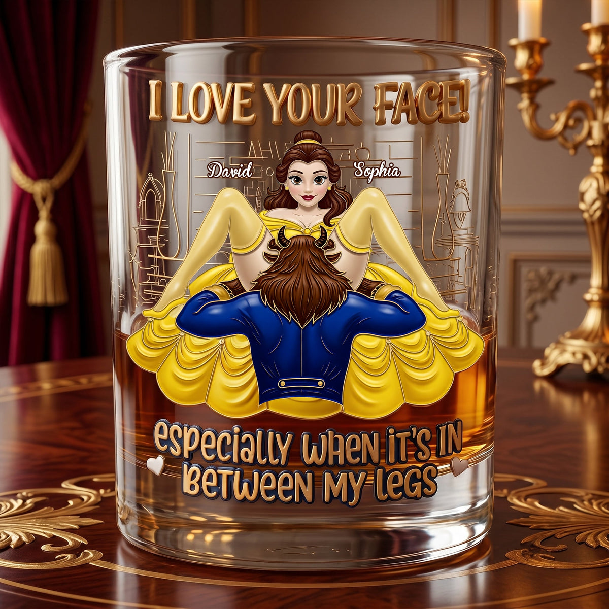 Naughty Couple Round Glass - Personalized Gifts For Couple 01nalu170626