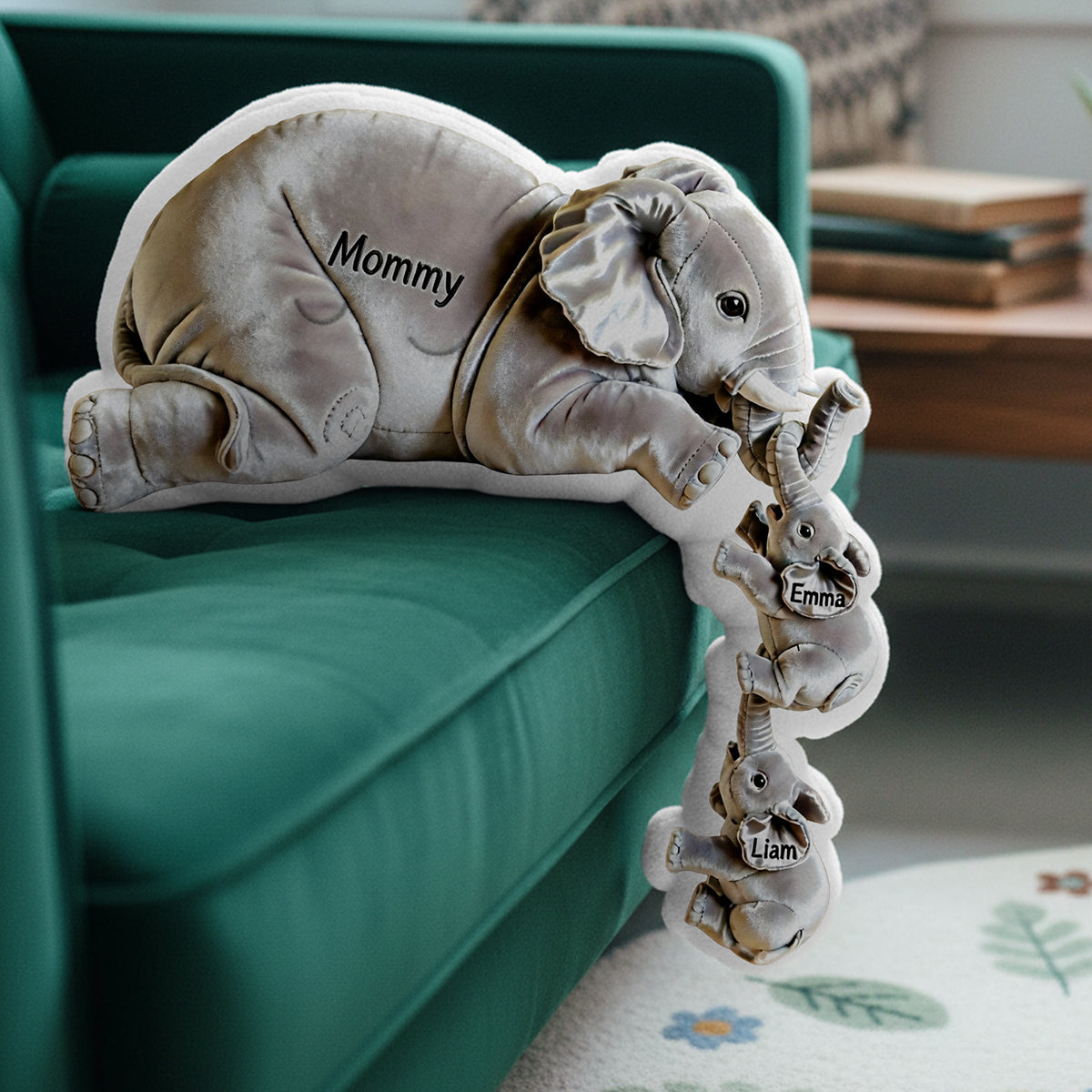 Elephant Mom & Calf Pillow - Personalized Gift For Mom 03TGTA270226