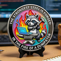 Funny Raccoon At Work Metal Coin - Personalized Gifts For Office Workers 03NADT030326