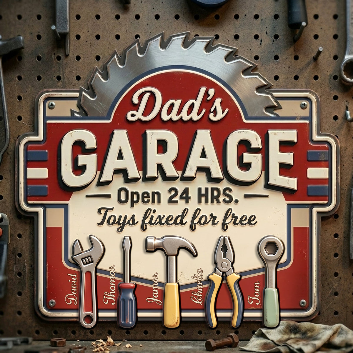 Dad's Garage - Cut Metal Sign - Personalized Gifts For Dad 01NALU250526