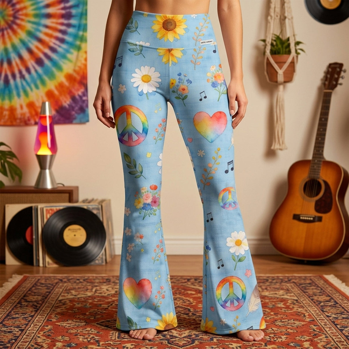 Hippie Peace Flare Leggings - Gifts For Hippie Lovers 05PGLU200326