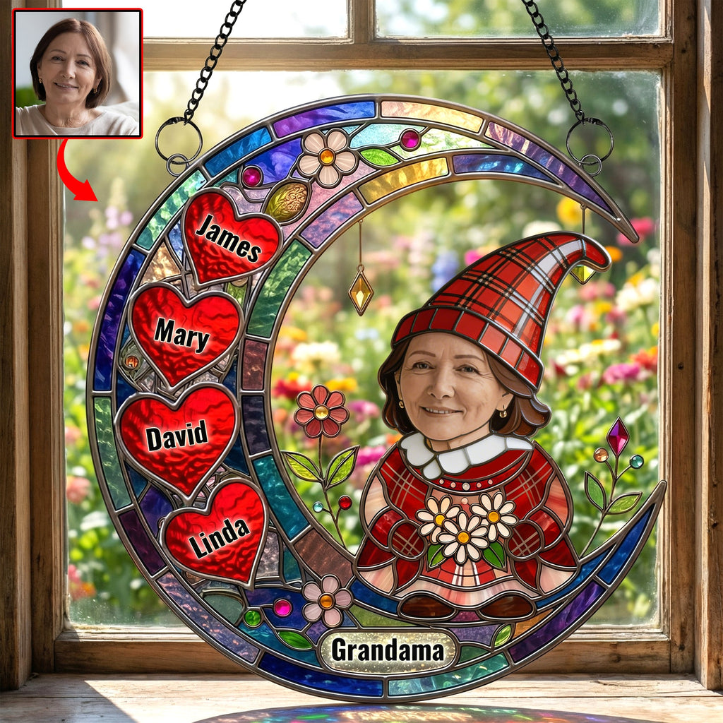 Custom Photo Gnome Grandma Suncatcher Ornament - Personalized Gifts For Grandma 01nadh020426