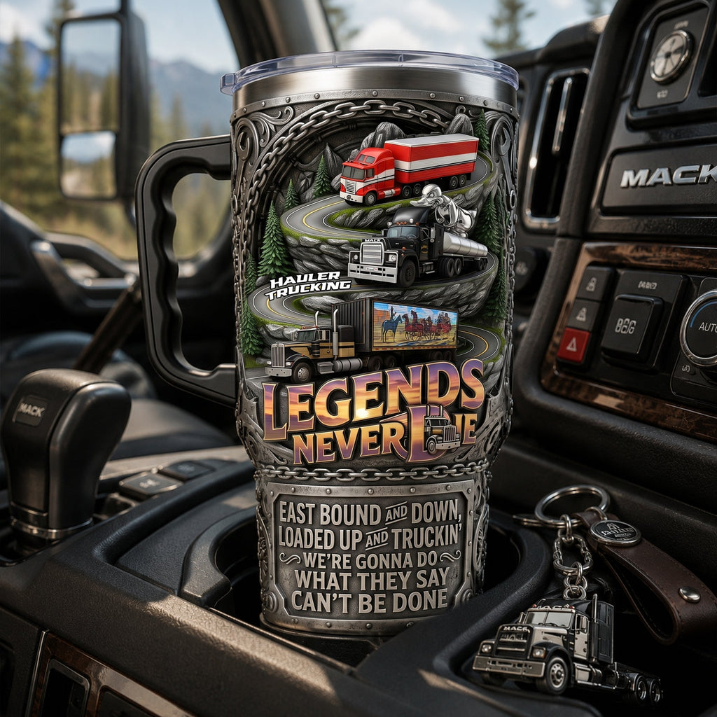 Classic Semi-Truck Legend 40oz Tumbler With Handle - Personalized Gifts For Truckers 02qhlu280526