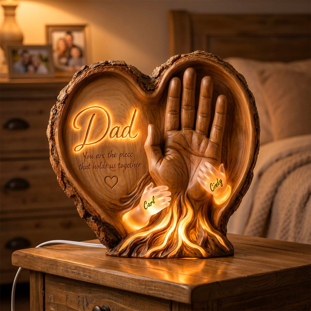 Dad's Heart Pieces Acrylic Light Box - Personalized Gifts For Dad 01padh300426