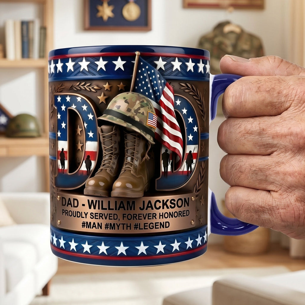 Proud Veteran Dad Coffee Accent Mug - Personalized Gifts For Dad 04TYQN280426