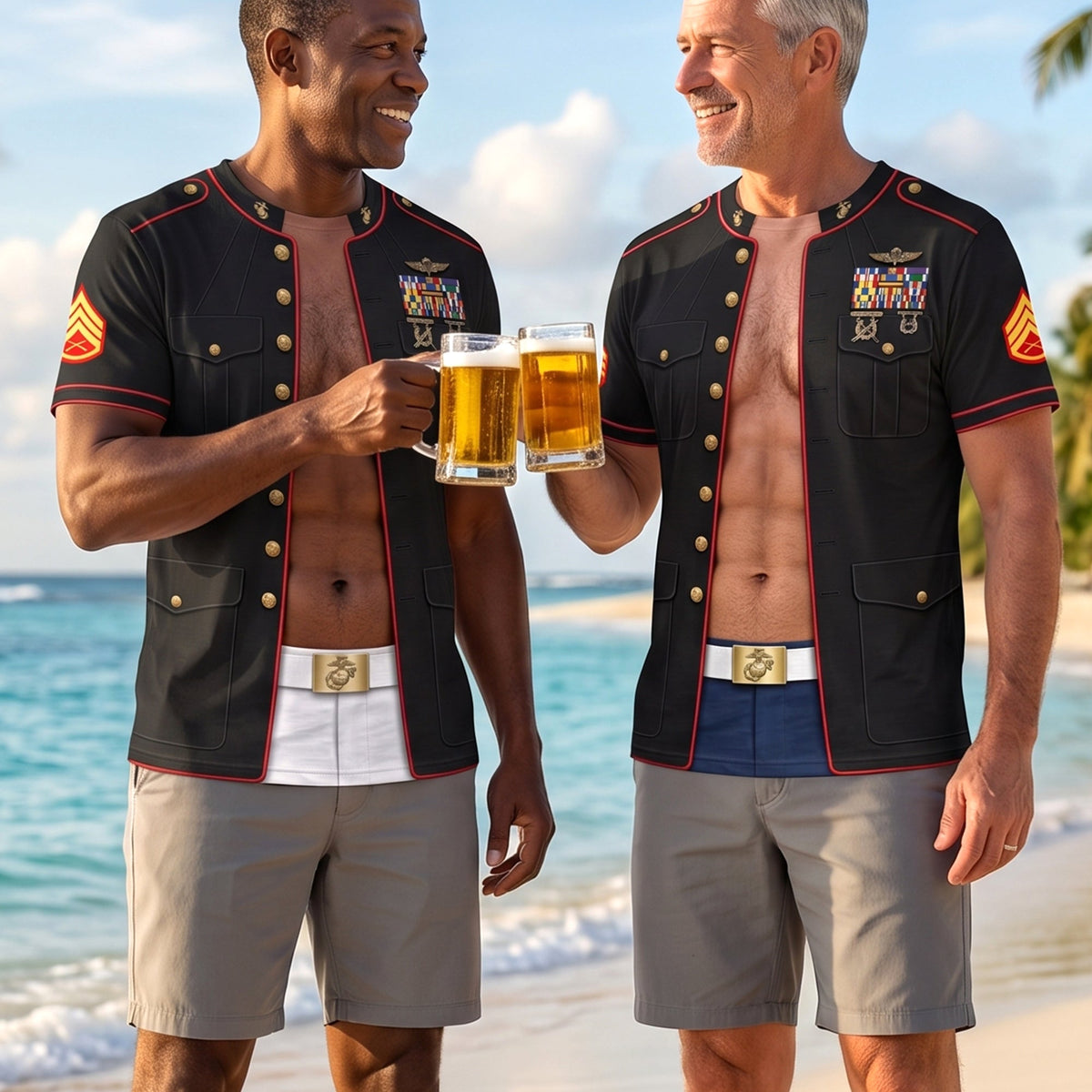 Funny Vacation Military Uniform 3D Shirt - Personalized Gifts For Veterans 03huqn140726