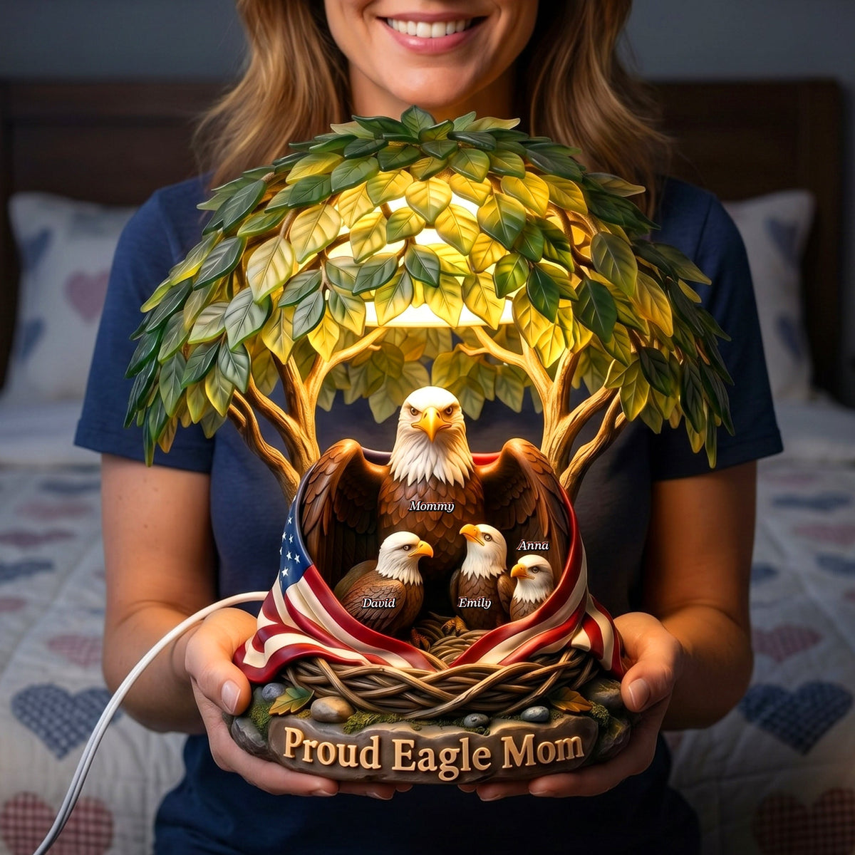 American Proud Mom Acrylic Light Box - Personalized Gifts For Mother's Day 04naqn160426