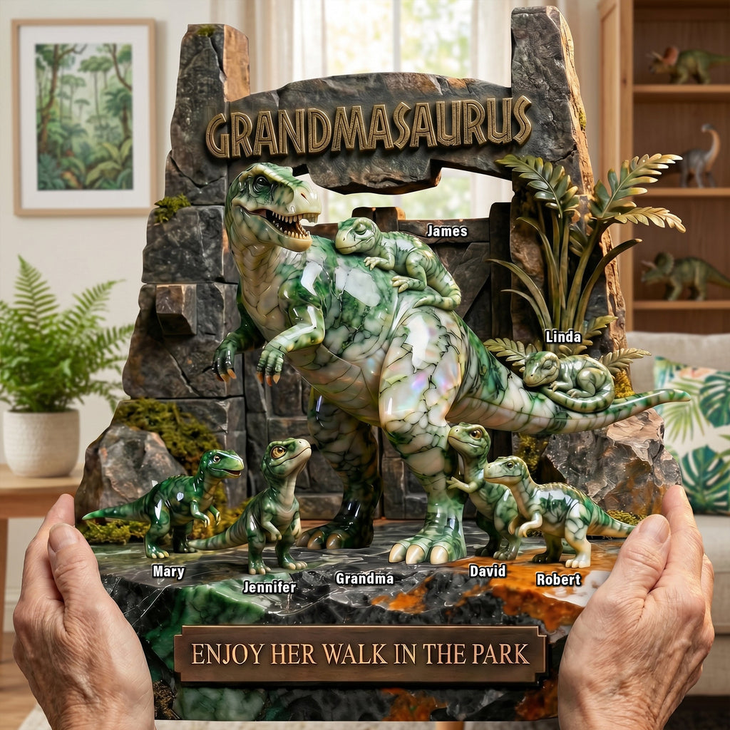 Dinosaur Mom Acrylic Plaque, Personalized Gifts For Mom 04qhqn130426