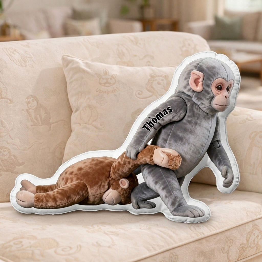 Monkey Custom Shaped Pillow - Personalized Gifts 06tglu060326