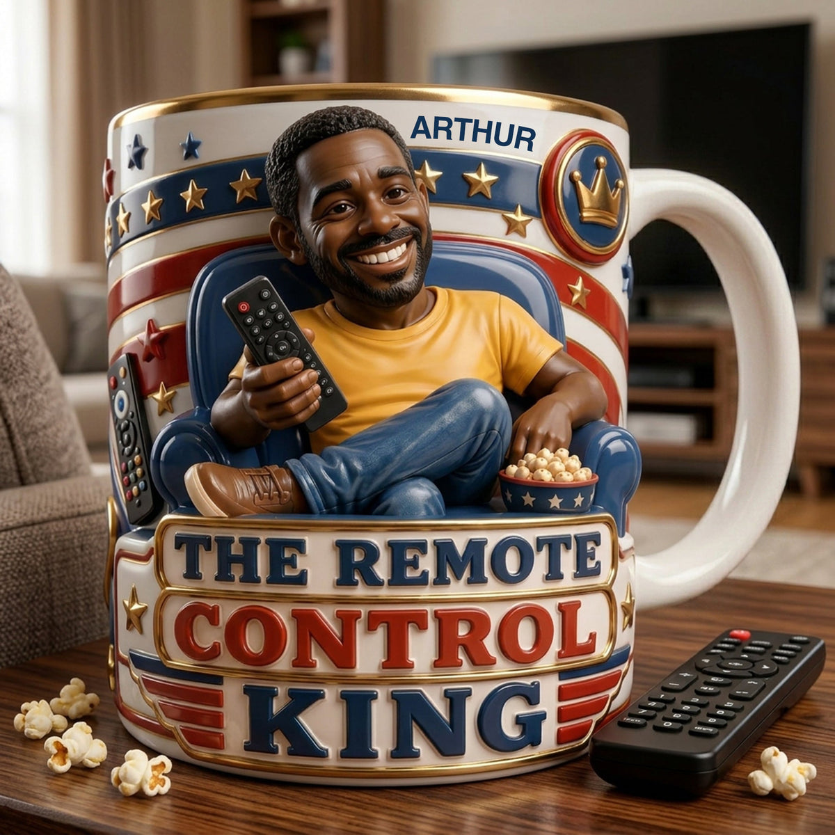 Custom Photo Remote King Dad Coffee Mug - Personalized Gifts For Dad 04palu220526