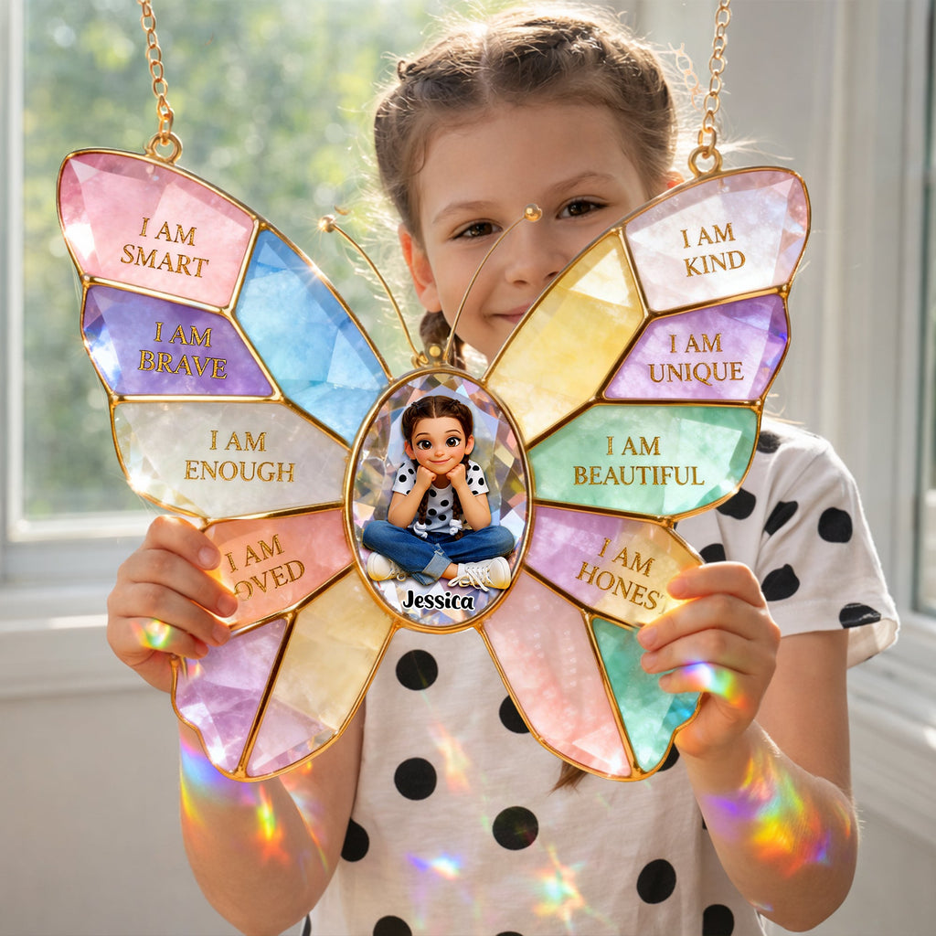 Daily Affirmation Kid Suncatcher Ornament Custom Photo Gifts For Kids 04NALU280226