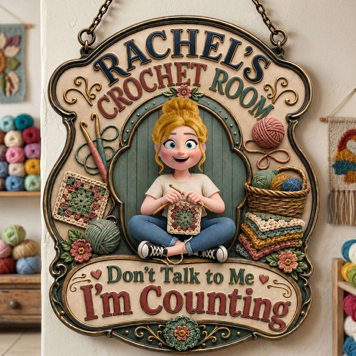 Don't Talk To Me I'm Counting Metal Sign - Personalized Gifts For Crochet Lovers 02nalu160626