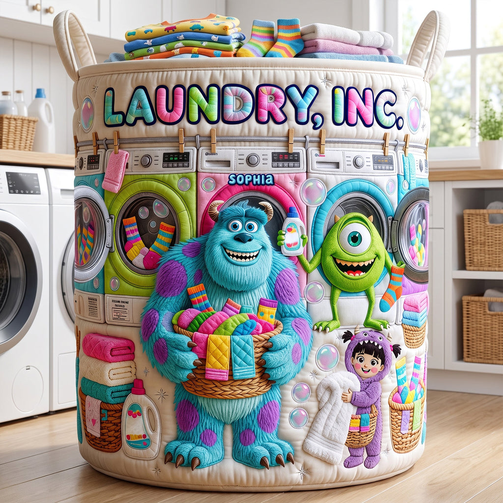 Happy Washing Company Quilted Laundry Basket - Personalized Gifts 05QHQN100726