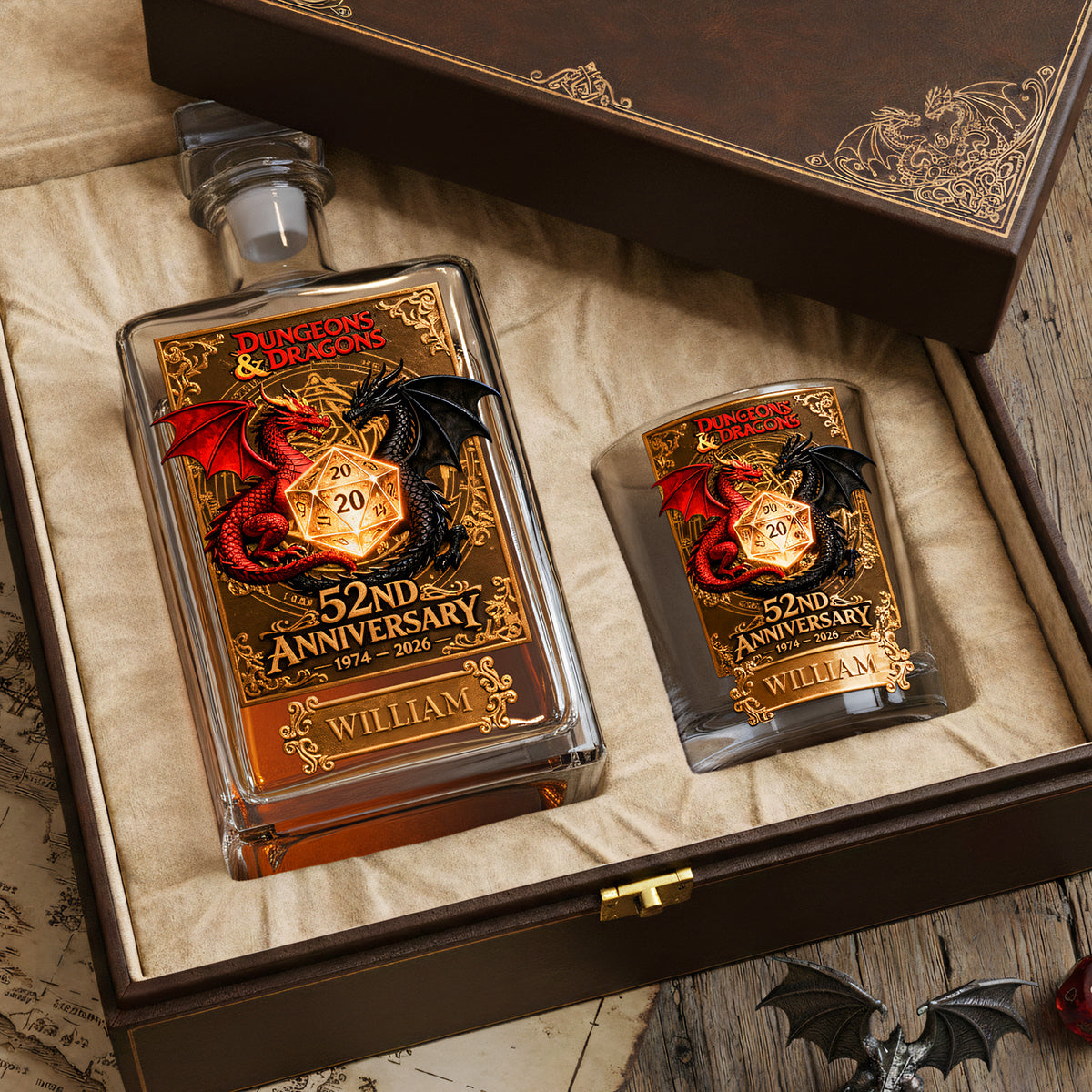 52th Anniversary Magic Game Personalized Gifts For Game Lovers Decanter Set 02kita280226