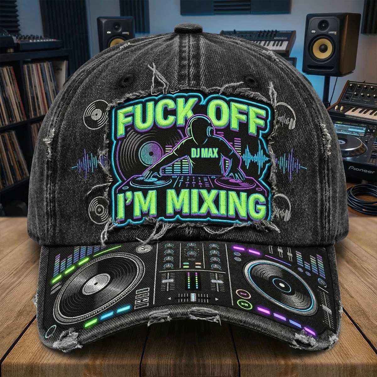 DJ Turntable Graphic Cap - Personalized Gift For Music Lovers 04NATN170326