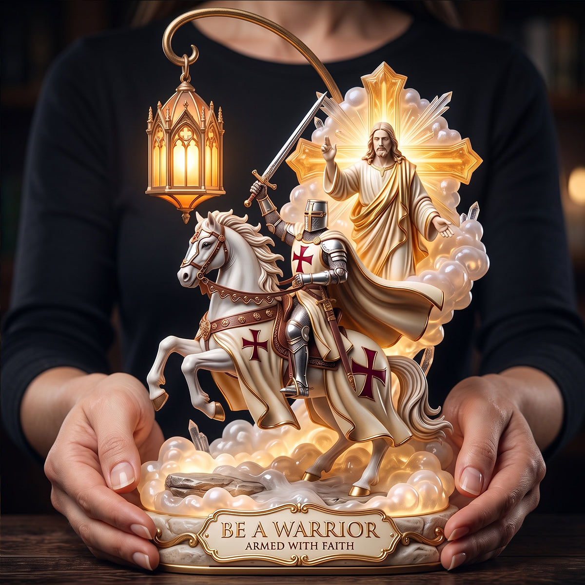 Knight Templar Be A Warrior Acrylic Light Box - Personalized Gifts For Christian 02patn140726