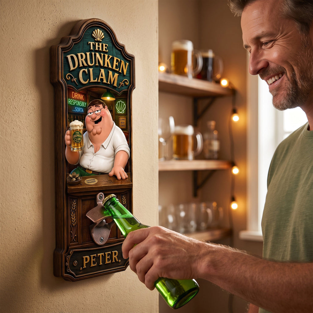 Intoxicated Man Wall Hanging Bottle Opener - Personalized Gifts 01haqn160726