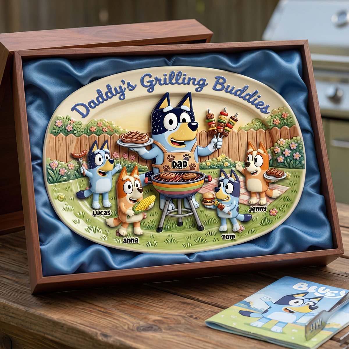 Daddy's Grilling Buddies Plate - Personalized Gifts For Dad 01nadt130526