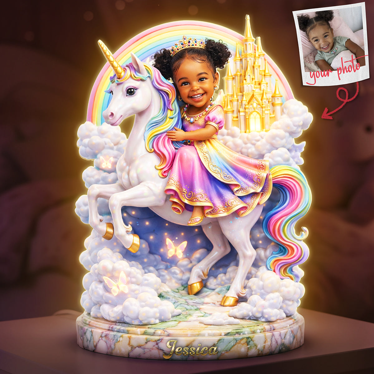 Little Princess Acrylic Light Box - Custom Photo Gifts For Kid Girl 03pgta240326