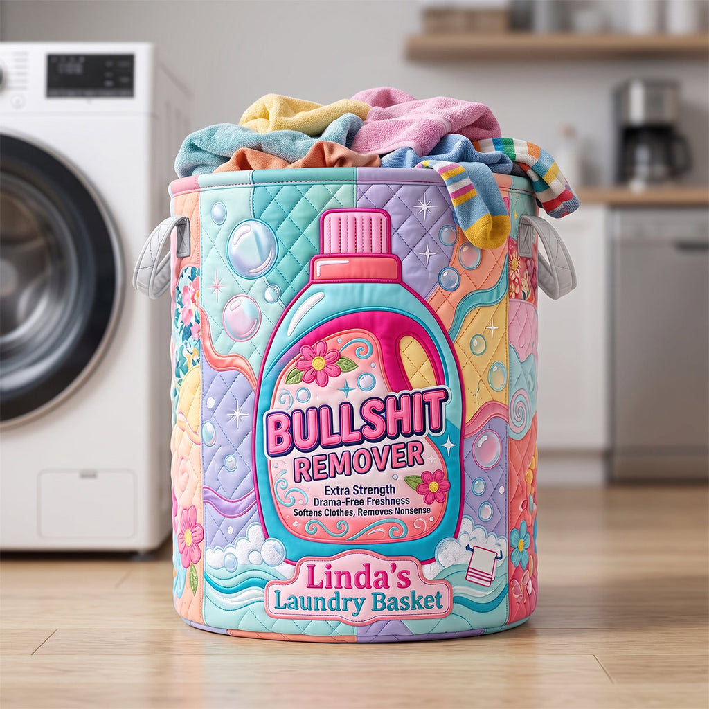 Funny Bottle Quilted Laundry Basket - Personalized Gifts 02hudh110726