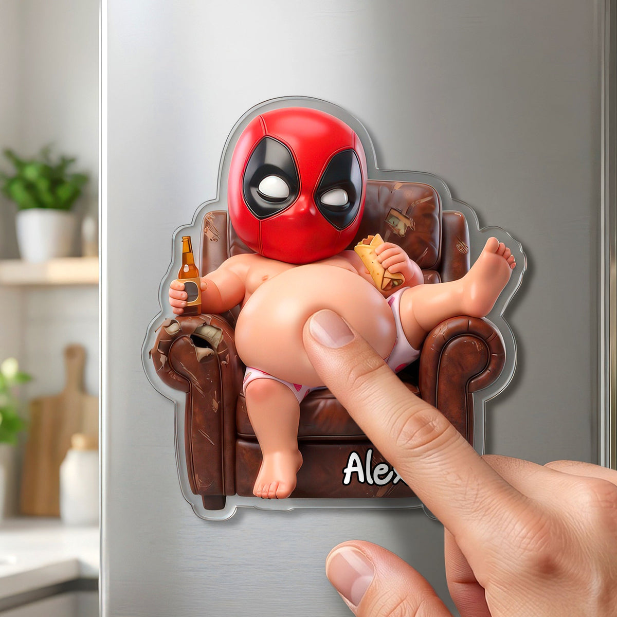 Big Belly Badass Anti-collision Acrylic Fridge Magnet - Personalized Gifts 02HUDH160626
