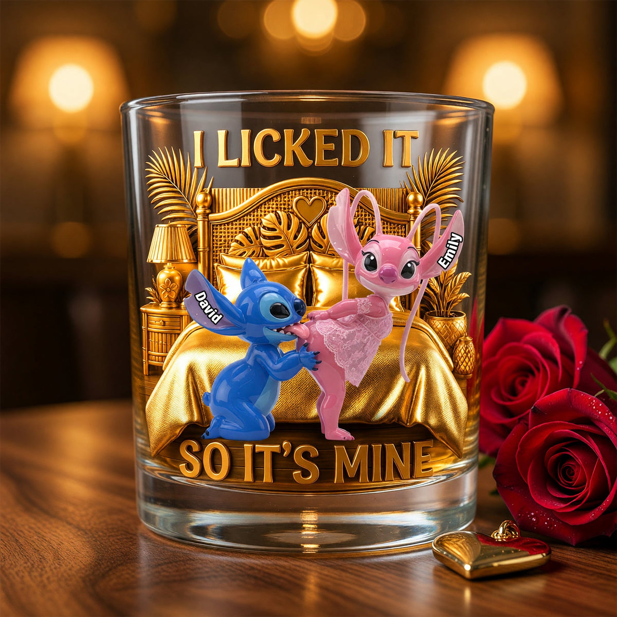 Funny Couple Whiskey Glass - Personalized Gifts For Couple 03TYQN090626