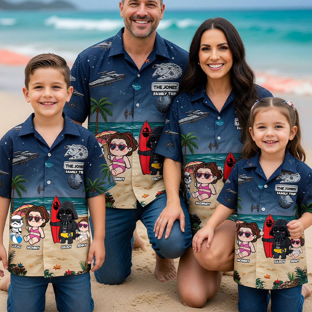 Space Family Summer Vacation Hawaiian Shirt - Personalized Matching Gifts For Family 04qhtn180626
