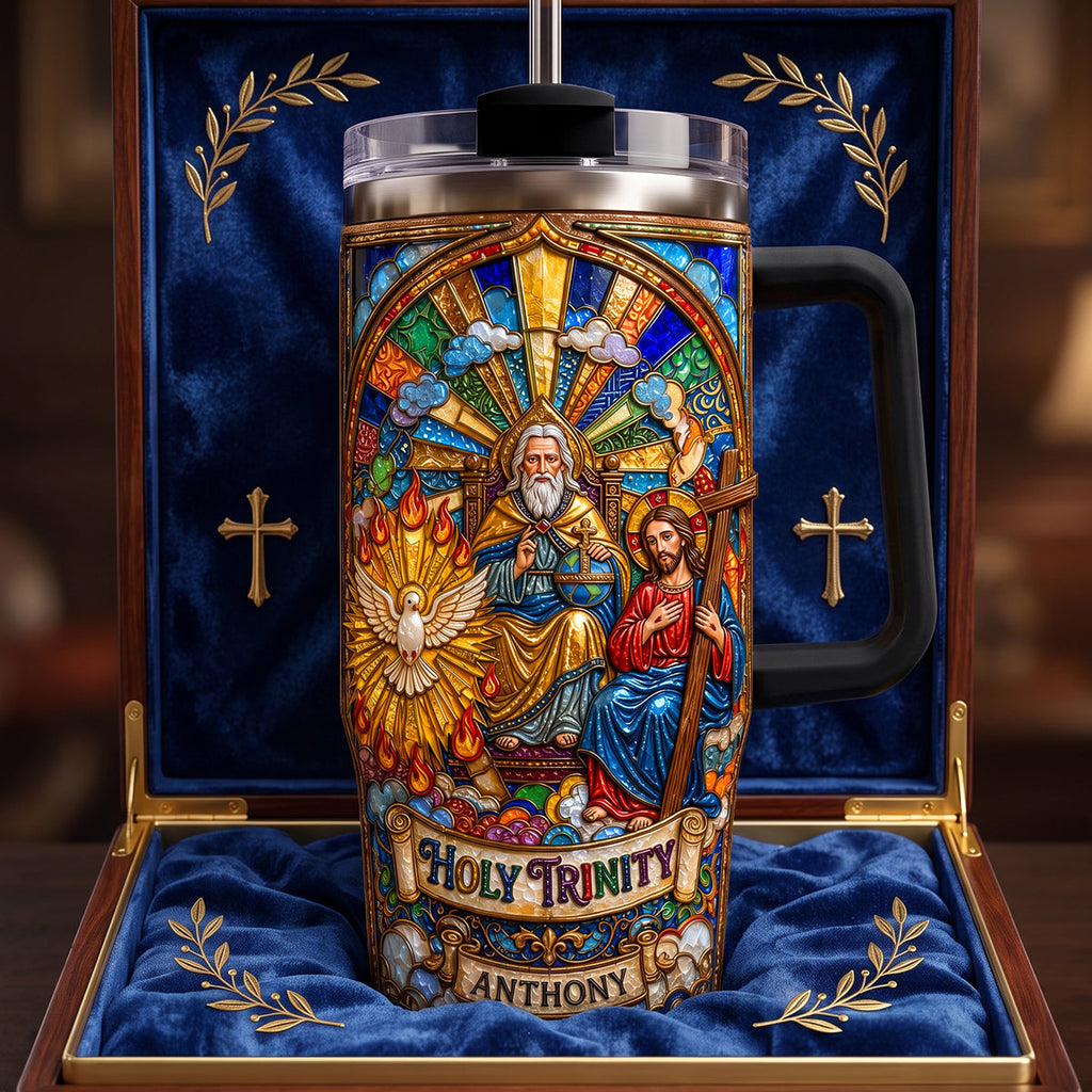 Holy Trinity 40oz Tumbler With Handle - Personalized Gifts For Christians 06padh040726