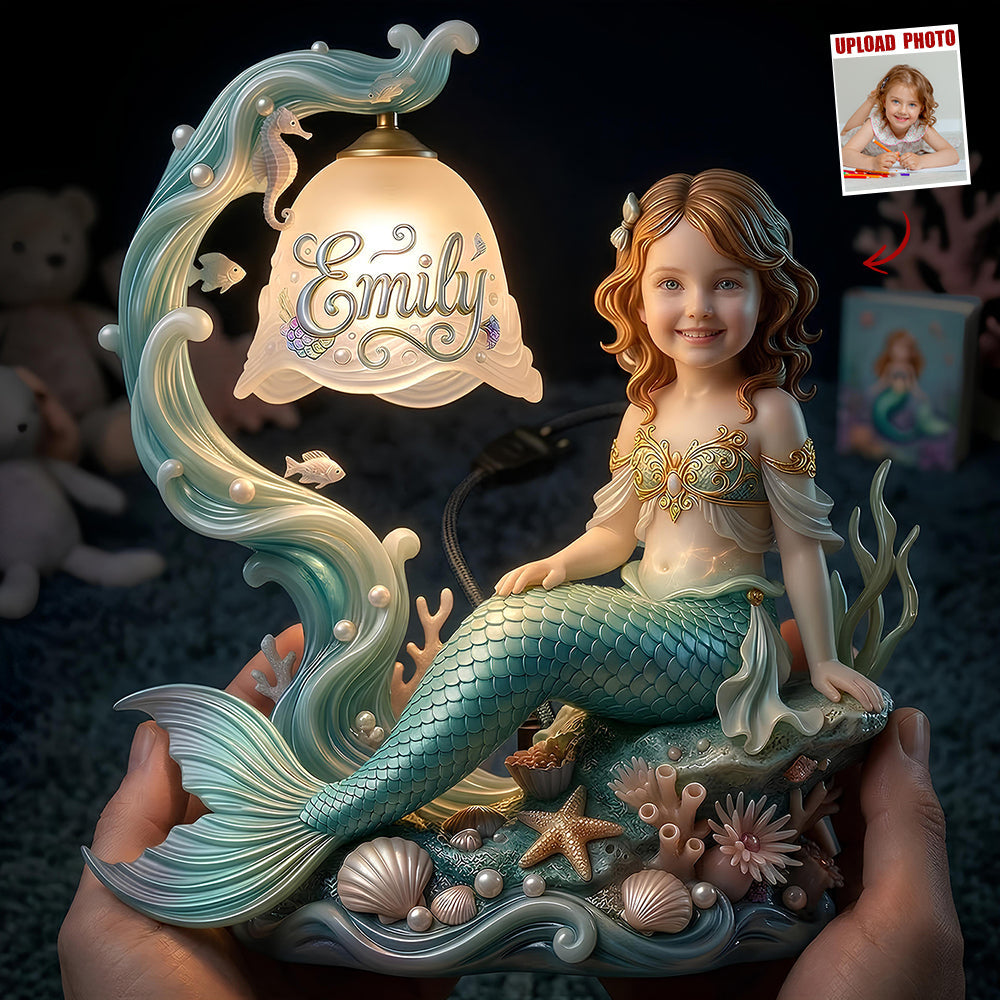 Cute Mermaid Princess Light Box - Personalized Custom Photo Gift For Kids 02NADT190326
