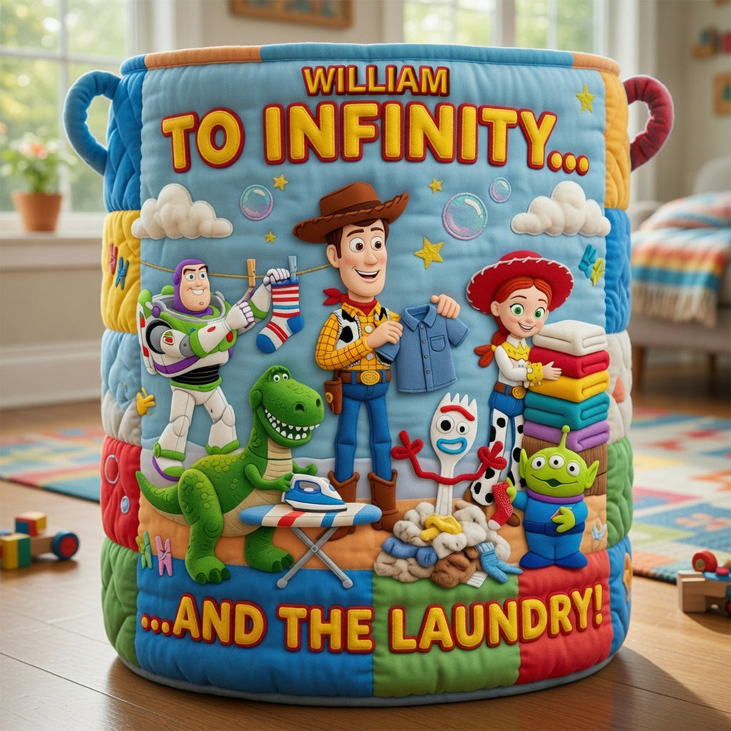 Lovely Characters Quilted Laundry Basket - Personalized Gifts 06tyqn300626