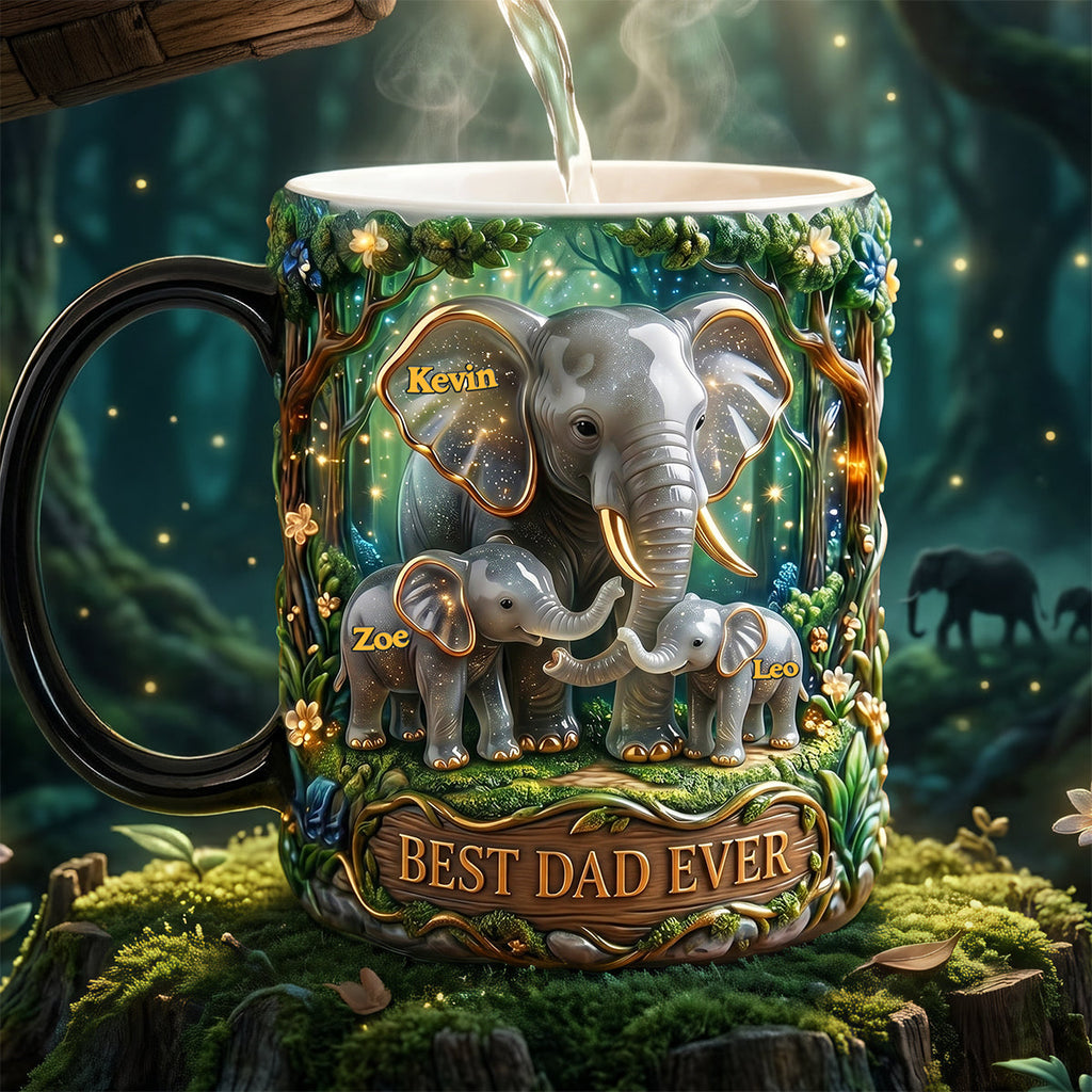 Elephant Dad Magic Coffee Mug - Personalized Gifts For Father's Day Magic Mug 02TYTA230526