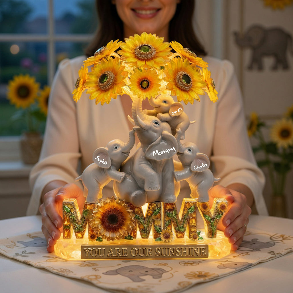 Sunshine Elephant Mom Light Box - Personalized Gift For Moms 03TYLU130426