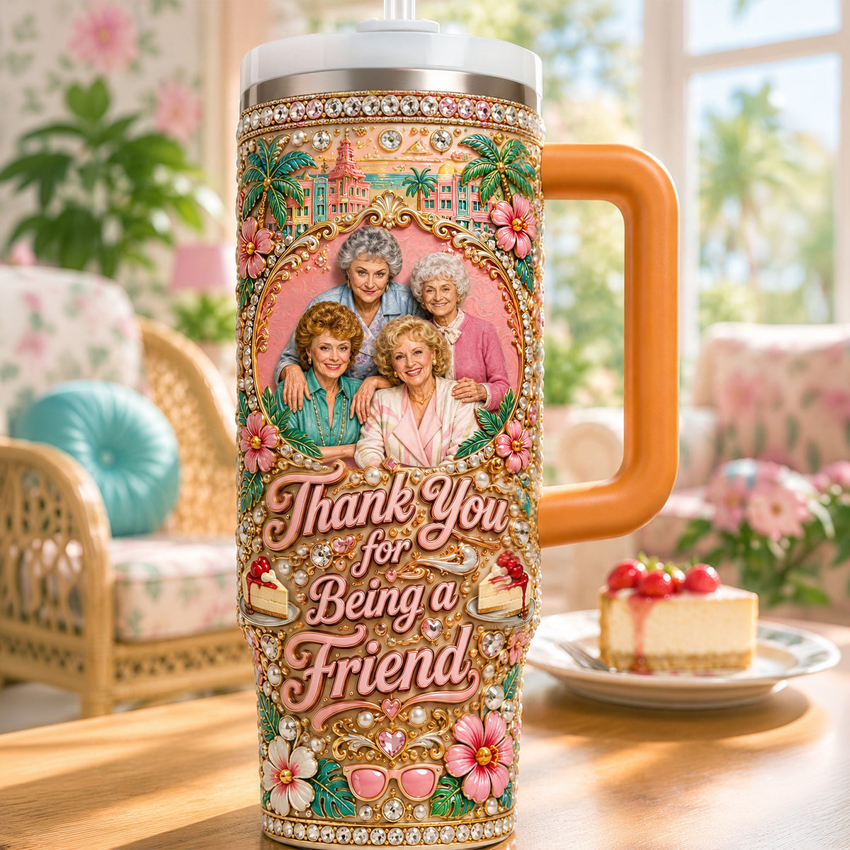 Cheers to Friendship 40oz Tumbler With Handle - Gifts For Friends 04NALU120626