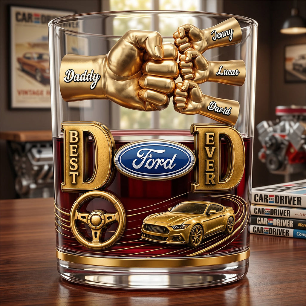 Muscle Car Dad Round Glass - Personalized Gift For Dads 03NATN220526