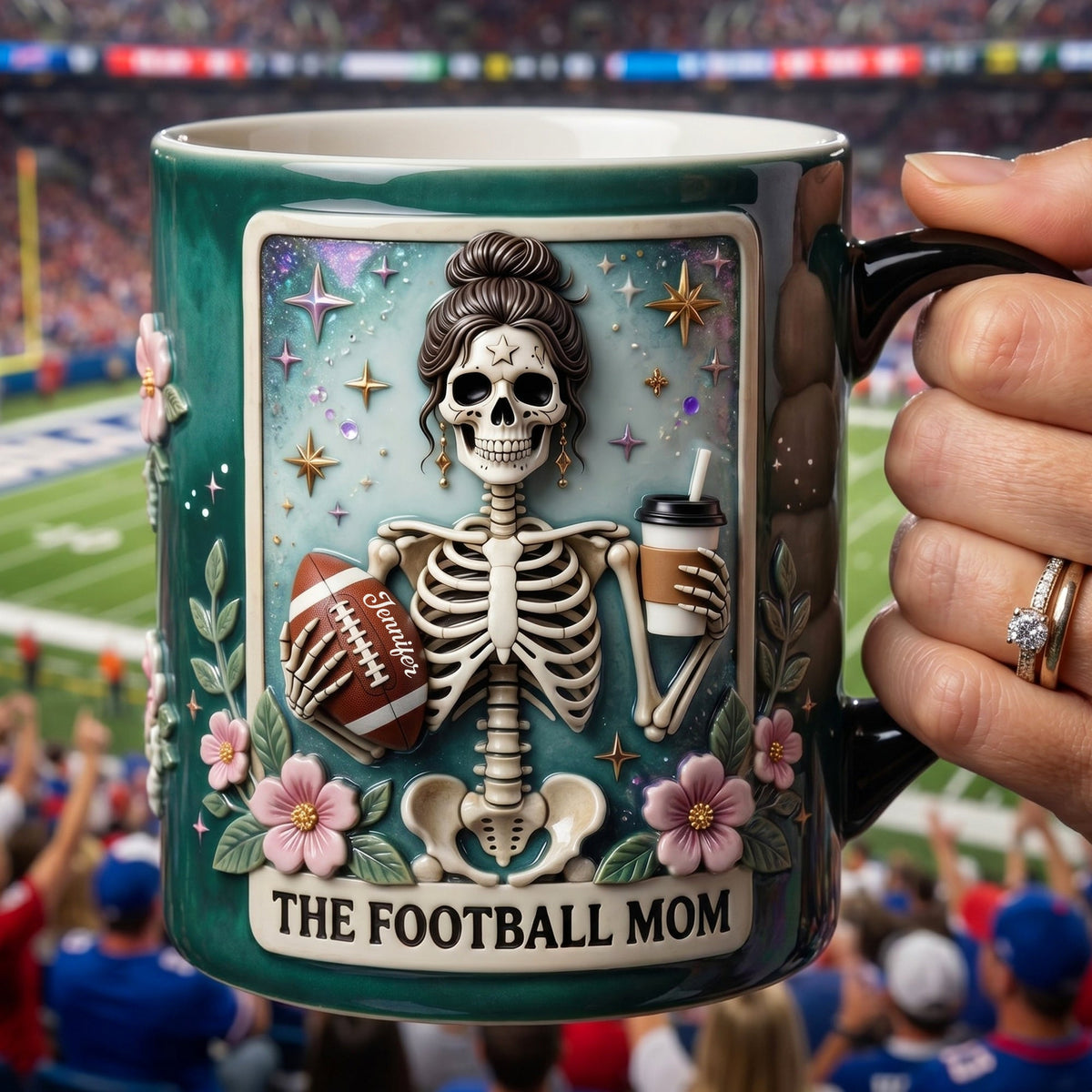 Fun Waiting American Football Mom Tarot Card Magic Mug - Personalized Gifts 03QHQN200426
