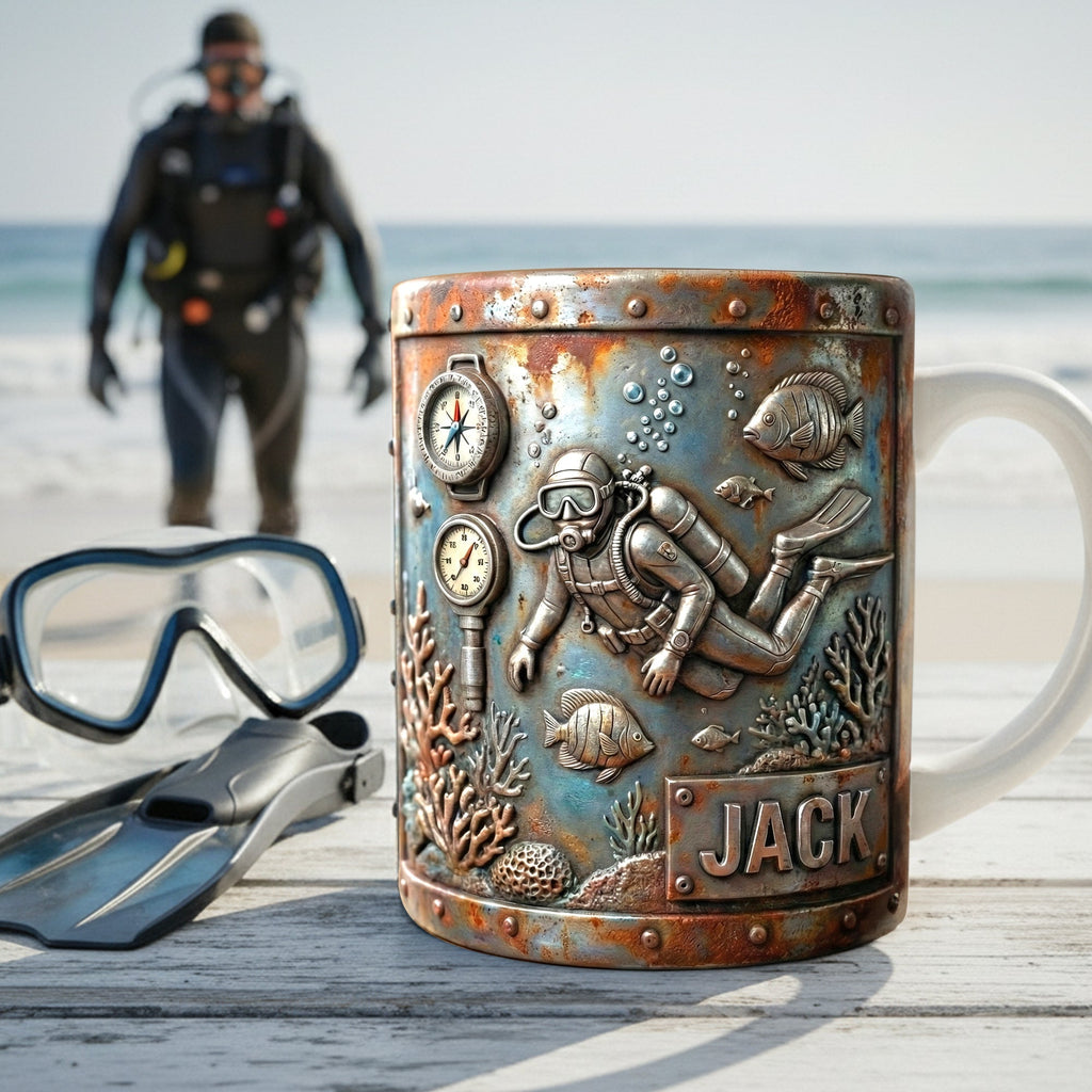 Ocean Adventure Coffee Mug – Personalized Gifts For Scuba Diving Lovers 041tglu151225