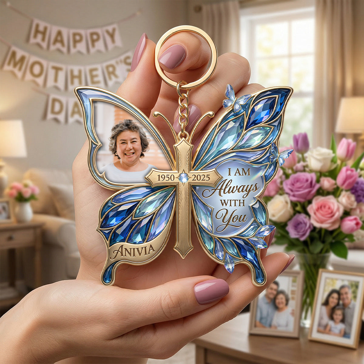 Custom Photo Loving Memory Butterfly Keychain - Personalized Gifts For Loved Ones 02patn060426