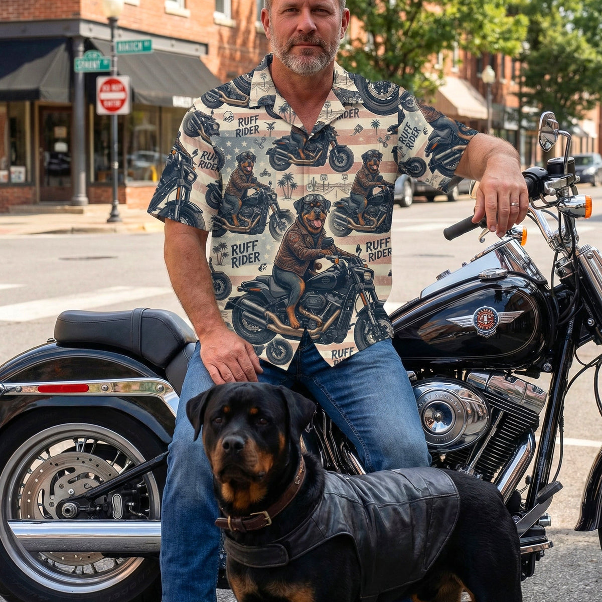 Biker Dog Hawaiian Shirt - Custom Photo Gifts 02QHQN200326