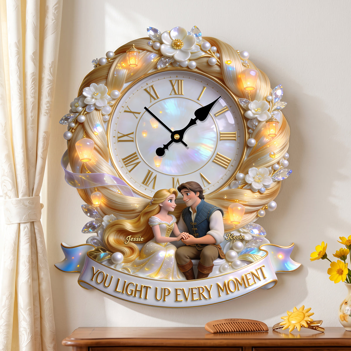 You Light Up Every Moment Hanging Wall Clock - Personalized Gifts For Couple 01pgta160726