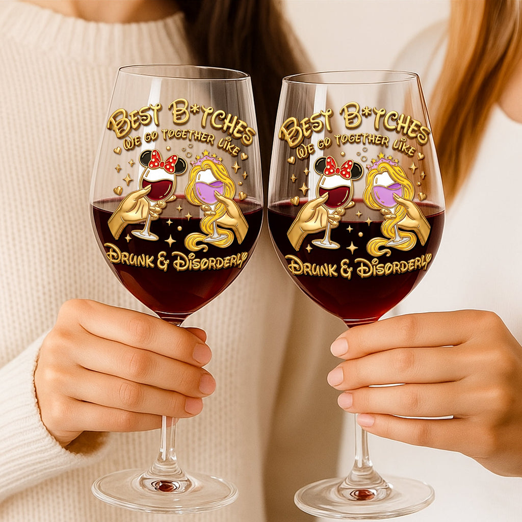 Cheers Bestie Wine Glass - Personalized Gifts For Besties 02NAQN090626